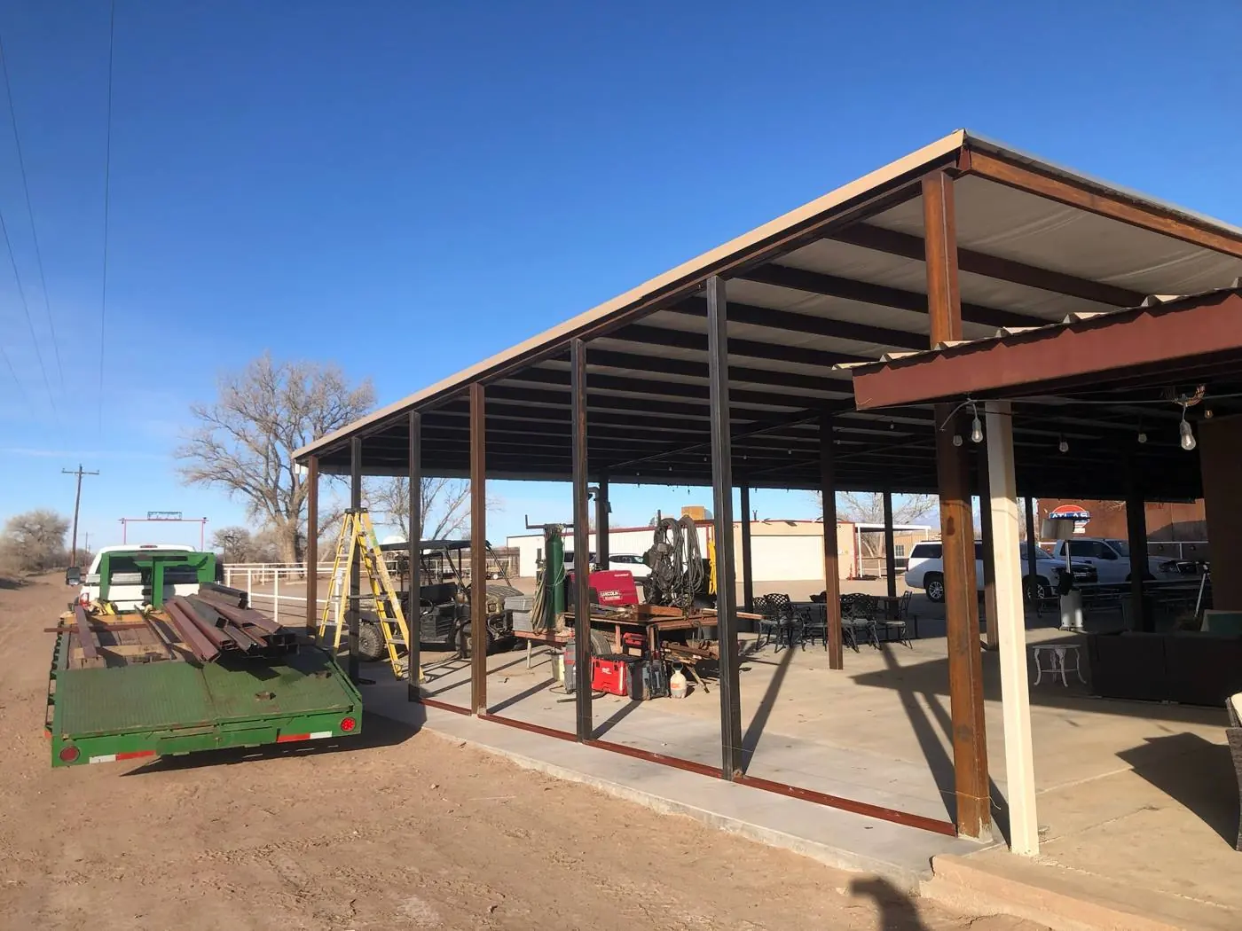 Steel frame pavilion
